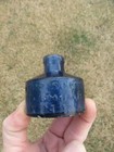 Rare Antique 1850 s Harrison s Columbian Ink Cobalt Inkwell Bottle  Pontil