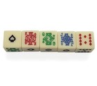 Set  20  Poker Dice Ivory Base Tone Bright Multi Color Symbols   Storage Pouch