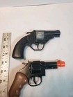 Vintage Toy Cap Gun Revolver Lot Of 3 45 Snub Nose Metal Plastic 