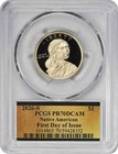 2026-s Sacagawea Native American Dollar Pr70dcam Fdoi Pcgs Anniv Label