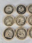 18x Vintage Playboy Club 25th Anniversary Wooden Nickel Poker Drink Chips Lot