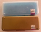 Long Spacemaker Pencil Box  Lot X2 Green Red Stretch 13x5  Vintage Ruler Storage