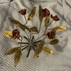 Vintage Thin Brass Metal Flowers Brutalist Sculpture 8 h Signed Lou Blass
