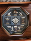 Vintage 3 Pc Nautical Shadow Box Wall Decor Working Clock Matching Ship Display