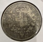 1872 5 Lire Italy Silver Crown Size Coin - King Emanuele Ii - Xf  f310 