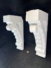Beautiful Antique Solid Wood Corbels Chippy White Matching Pair 16 X 8 Heavy