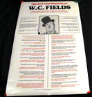 Rare Wc Fields 1970s Original Poster By Dargis Associates Wit And Wisdom 35 X 23