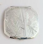 Japanese 950 Sterling Silver Bamboo Design Compact