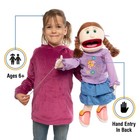 Silly Puppets Amy 25  Peach Girl Full Body Ventriloquist Puppet Arm Control Rod