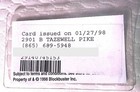 Blockbuster Video Membership Card Laminated 1998-edited Back Photo