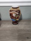 Vtg Japanese Satsuma Moriage Raised Dragon Hand Painted Vase 8 5    X  3 5  Read