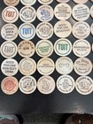 Large Lot Of 100 Vintage Wooden Nickels Tokens Wood Coin Collection Used Cond