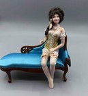 Miniature Dollhouse 1 12 Porcelain Lady woman Doll Brunette - Lw20