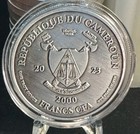 California Gold Rush Anniversary 1 Oz Silver Coin 2000 Francs Cameroon 2023