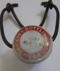 3 Antique Blob Top Stoppers  Porcelain   Wire Adv Denver   Boston   Dresden Beer