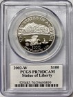 2002-w  100 1oz Platinum American Eagle Pcgs Pr70 Dcam Mercanti 