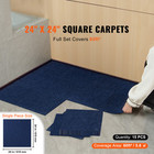 15pcs Peel And Stick Carpet Tile Self Adhesive Floor 24    X 24    Dark Blue