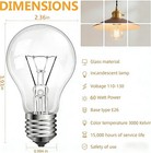 Junfmly 60 Watt Incandescent Light Bulbs  A19 Clear 60w Bulb E26 Medium Base    