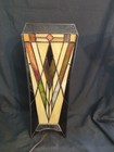 Vintage Tiffany Stained Glass Vertical Panel Lamp W Unique Swirl Design 14 