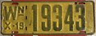 Nice Original Pair Of 1919 Washington Passenger Vehicle License Plates 19343 Wn