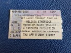 Melissa Etheridge Back Stage Pass And Ticket Stub - 11 8 1994 Lucky Tour