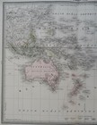 Oceania Australia New Zealand Polynesia Hawaii 1861 Tardieu Large Hand Color Map