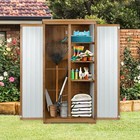 Petscosset Outdoor Storage Cabinet Wood   Metal With Waterproof Roof