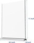 Acrylic Sign Holder 8 5x11 Inch Double-sided 3 Pack Vertical Display