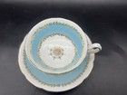 Vintage Royal Stuart Spencer Stevenson Turquoise Blue Cup   Saucer England