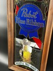 1970s Vintage Rare Pabst Blue Ribbon Sign Bar Mirror Beer Brewery Pbr Man Cave