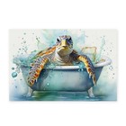 Ccwacpp Sea Turtle Bathroom Wall Decor Sea Creature Canvas Wall Art Funny Tur   