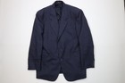 Vtg 90s Streetwear Mens 44l 2 Piece Heavy Wool Suit Wedding Wide Leg 38x31 Blue