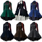Medieval Cosplay Costume Renaissance Gothic Dress Vintage Bow Ruffle Punk Cos   