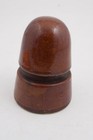 Brown Pottery Porcelain Insulator  d4l  Telephone Pole Powerline Telegraph Vtg