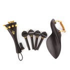 1set Violin Kit Accessories 4 4 Ebony Violin Tailpiece Peg Chin Rest Fine Tuner