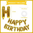 Kalor Gold Happy Birthday Balloons Banner  16 Inch Mylar Foil Letters Balloon   