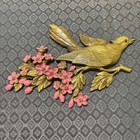Vtg Mcm 1967 Syroco Birds Pink Dogwood Flower Branch Wall Hanging Decor 2 Piece