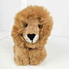 Handmade Real Alpaca Fur Lion Plush Doll Stuff Animal Toy 10 Inch Tall Brown Tan