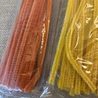 Vintage 1970   s Chenille Stems Pipe Cleaners 100 Stems Orange  Harvest Gold Green