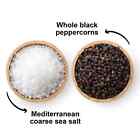 Gourmet Sea Salt And Pepper Set     Coarse Sea Salt  2lb   Black Peppercorns  1lb 