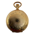 Antique 6s Crescent Guilloche   Coin Edge Hunter Pocket Watch Case Gold Filled