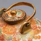 Japanese Satsuma Miniature Teapot Zuikozan Signed Antique Meiji Peony Damage  f