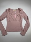 Qinsen Women s Sexy V Neck Shirt Long Sleeve Double Lined Tees Fitted Sz Xsmall