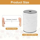 Macrame Cord 5mm X 295 Ft Handmade Natural Cotton Rope  8 Strand  Light White