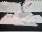 Lot Of 6 Vintage Hankies Cotton Lace Linen Embroidery Family Owned Traveler