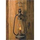 New Primitive Farmhouse Lantern Led Black Metal Distressed 12 tx6 wx4 d Timer