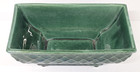Vintage Usa Pottery 404 Dark Green Crosshatch Basketweave Rectangular Planter