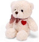Small Teddy Bear With Heart Cute Brown Stuffed Animal Small  White 