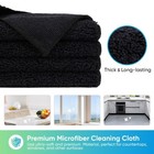 Microfiber Cleaning Cloth Black 12pack Premium Towels For Cars  11 5 x11 5 