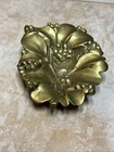 Vintage Virginia Metal Crafters Brass Mistletoe Leaf  Small Tray 1956   4-36
